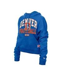 New Era Women's Royal Denver Broncos Throwback Boxy Hoodie Sweatshirt