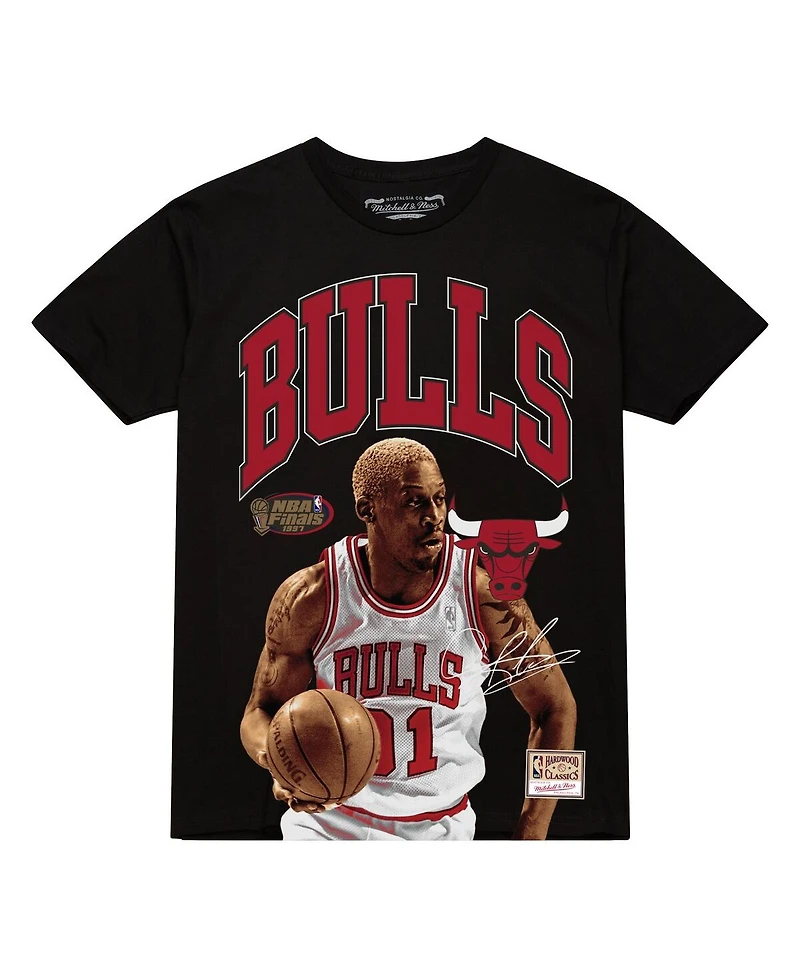 Mitchell & Ness Men's Dennis Rodman Black Chicago Bulls Hardwood Classics Player Arch T-Shirt