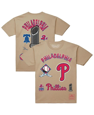 Mitchell & Ness Men's Cream Philadelphia Phillies Legacy Defined T-Shirt