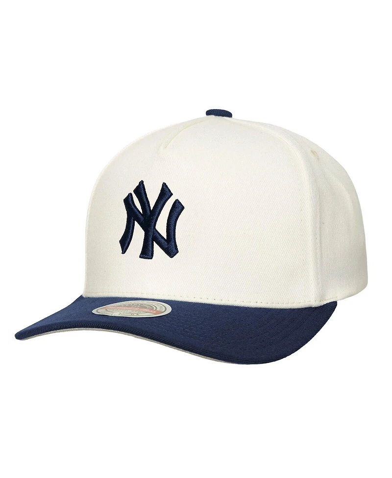 Mitchell & Ness Men's Cream New York Yankees Stretch-Snapback Hat