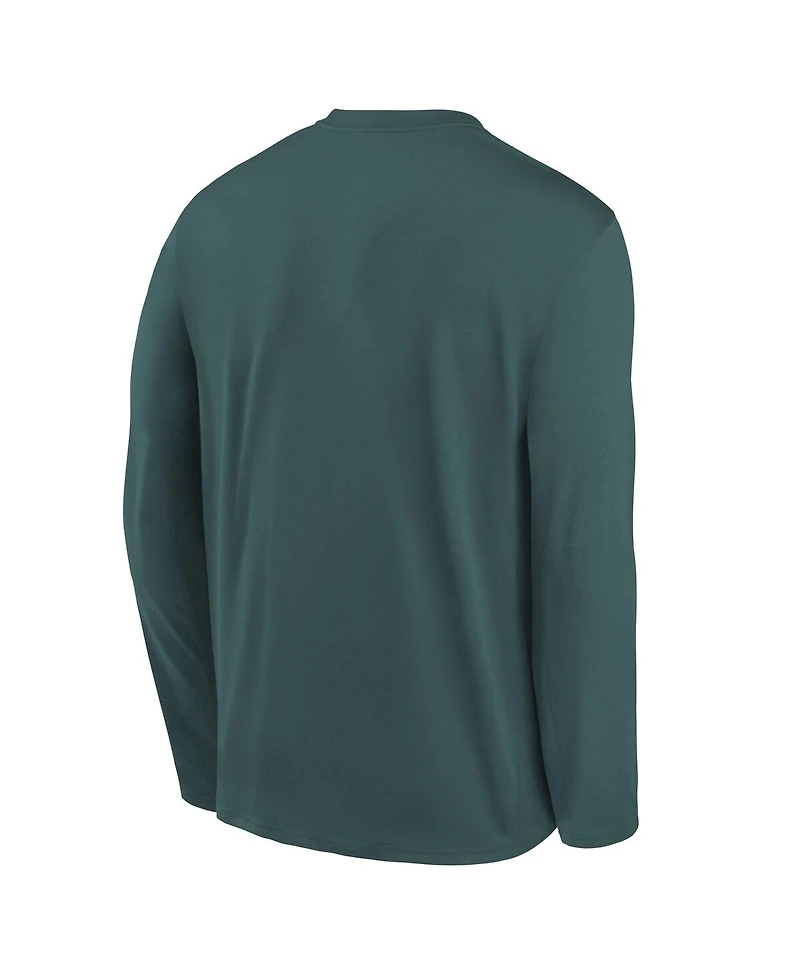 Nike Big Boys and Girls Midnight Green Philadelphia Eagles Primetime Legend Icon Long Sleeve Performance T-Shirt