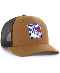 Carhartt x '47 Brand Men's Brown New York Rangers Trucker Adjustable Hat
