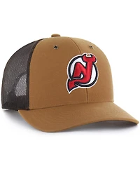 Carhartt x '47 Brand Men's Brown New Jersey Devils Trucker Adjustable Hat