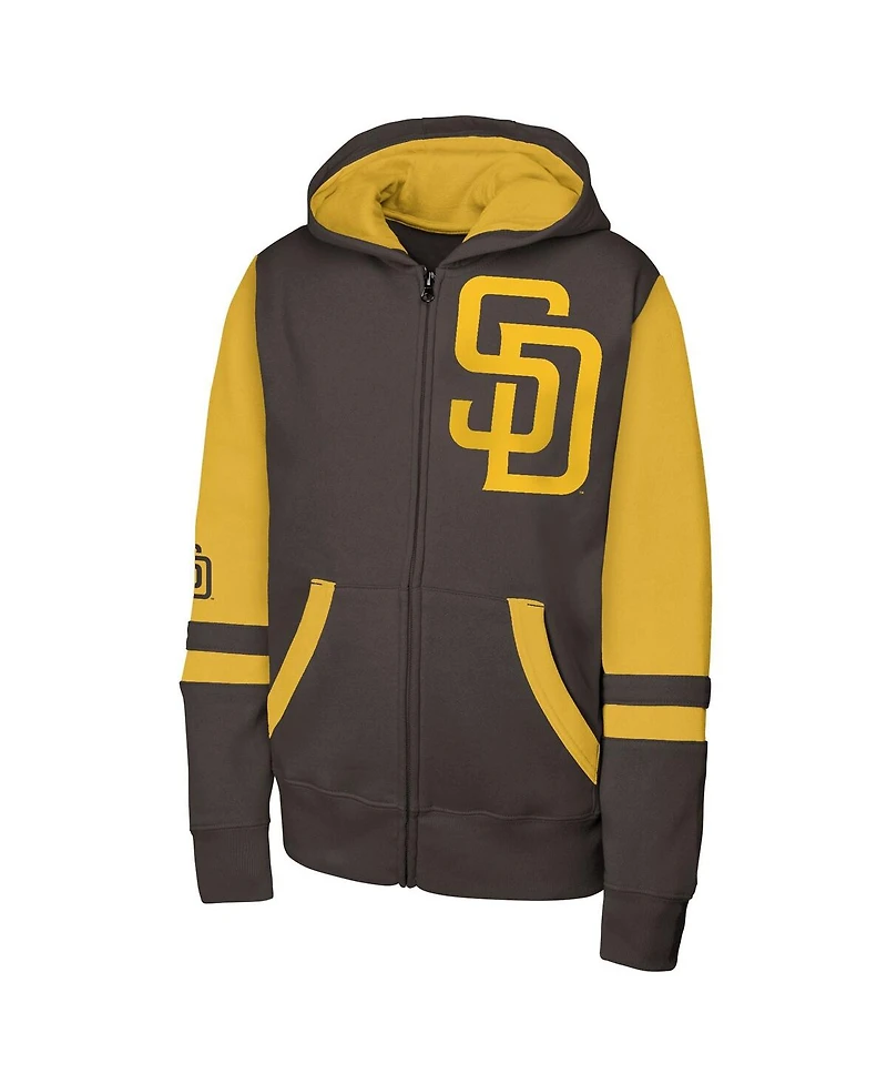 Outerstuff Men's Brown San Diego Padres Stadium Color Block Full-Zip Hoodie