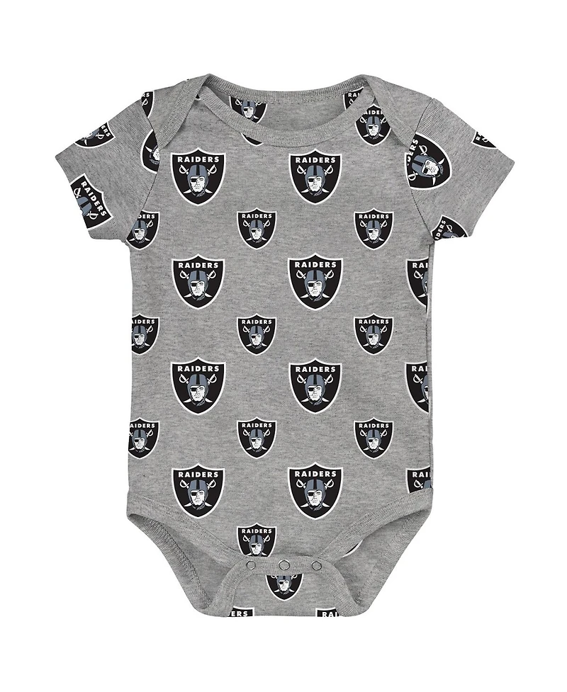Outerstuff Newborn 3-Piece Las Vegas Raiders Little Tike Bodysuit Set