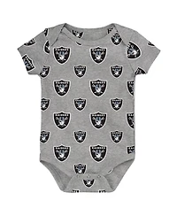 Outerstuff Newborn 3-Piece Las Vegas Raiders Little Tike Bodysuit Set