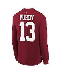 Nike Big Boys and Girls Brock Purdy Scarlet San Francisco 49ers Player Name Number Long Sleeve T-Shirt