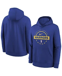 Nike Big Boys and Girls Royal Golden State Warriors 2025/26 Club Fleece Practice Hoodie