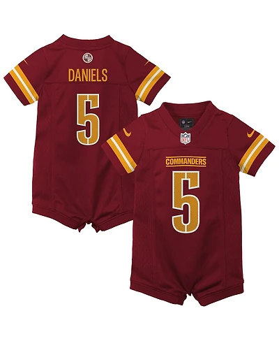 Nike Baby Boys and Girls Jayden Daniels Burgundy Washington Commanders Game Romper Jersey