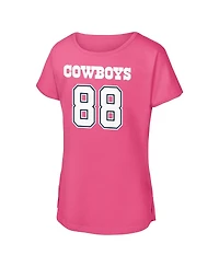 Outerstuff Big Girls CeeDee Lamb Pink Dallas Cowboys Player Name Number T-Shirt