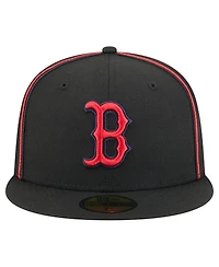 New Era Men's Black Boston Red Sox Soutache 59FIFTY Fitted Hat