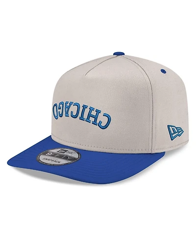 New Era Men's Cream/Royal Chicago Cubs Upside Down City Name A-Frame 9FIFTY Snapback Hat