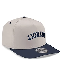 New Era Men's Cream/Navy Detroit Tigers Upside Down City Name A-Frame 9FIFTY Snapback Hat