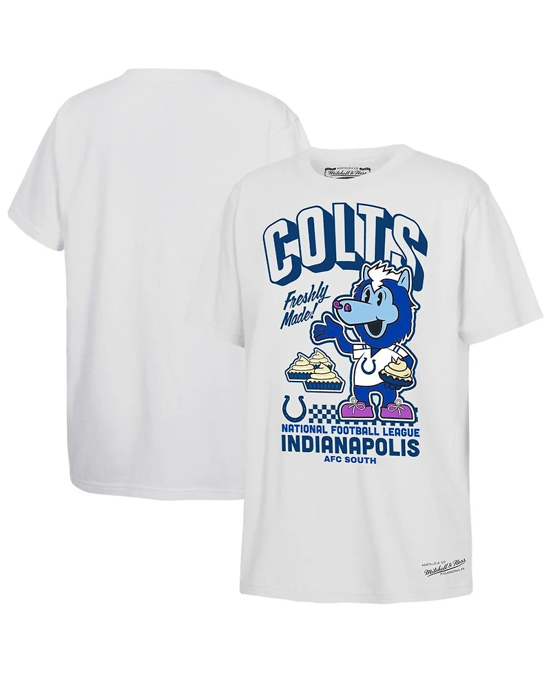 Mitchell & Ness Big Boys and Girls White Indianapolis Colts Blue Pie Day T-Shirt