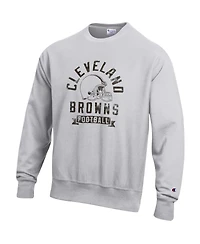 Champion Men's Heather Gray Cleveland Browns Reverse Weave Fleece Pullover Sweatshirt