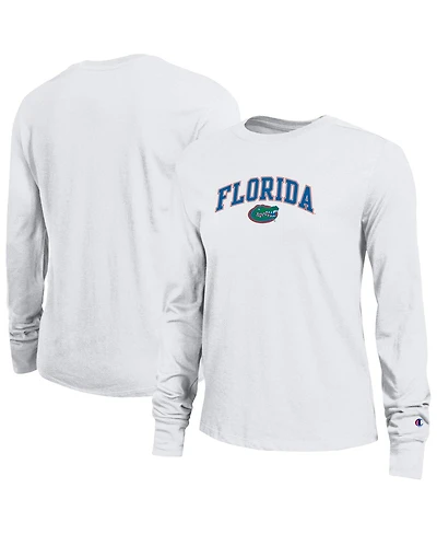 Champion Women's White Florida Gators Arch Over Logo Long Sleeve T-Shirt