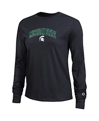 Champion Women's Black Michigan State Spartans Arch Over Logo Long Sleeve T-Shirt