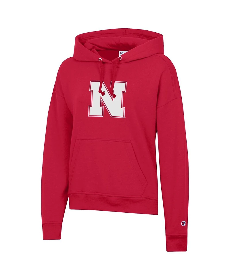Champion Women's Scarlet Nebraska Huskers Powerblend Fleece Hoodie