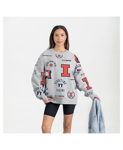 Gameday Couture Women's Gray Illinois Fighting Illini Always on Repeat Fleece Sweatshirt