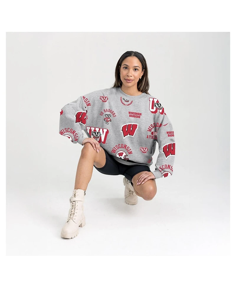 Gameday Couture Women's Gray Wisconsin Badgers Always on Repeat Fleece Sweatshirt