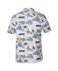 Reyn Spooner Men's White Green Bay Packers Pua Performance Game Day Polo Shirt