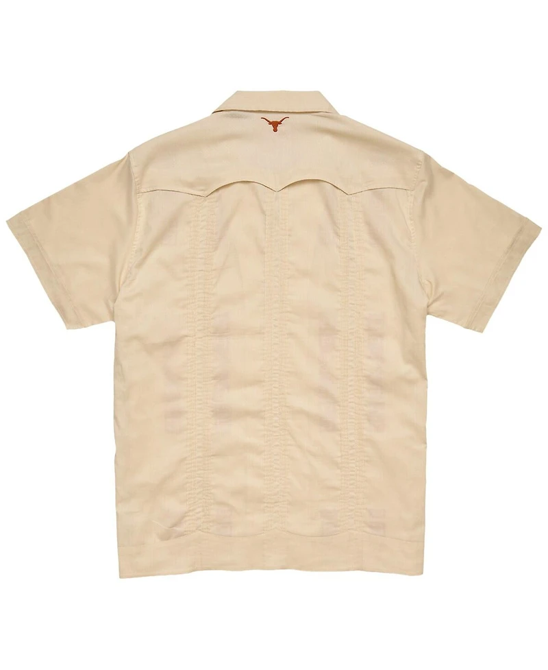 Howler Brothers Men's Tan Texas Longhorns Guayabera Full-Snap Shirt