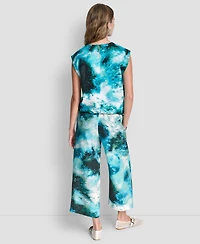 Dkny Women's Printed Drawstring Hem Sleeveless Top