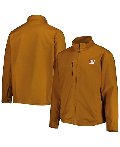 Dunbrooke Men's Tan New York Giants Journey Workwear Tri-Blend Full-Zip Jacket