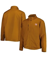 Dunbrooke Men's Tan New York Giants Journey Workwear Tri-Blend Full-Zip Jacket