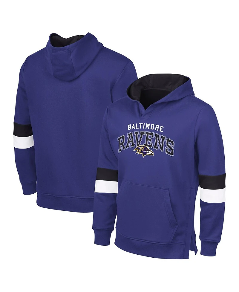 G-iii Sports by Carl Banks Men's Purple/Black Baltimore Ravens Adaptive Faceoff Pullover Hoodie
