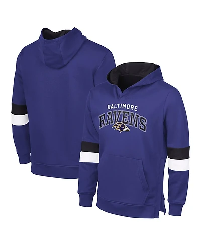 G-iii Sports by Carl Banks Men's Purple/Black Baltimore Ravens Adaptive Faceoff Pullover Hoodie