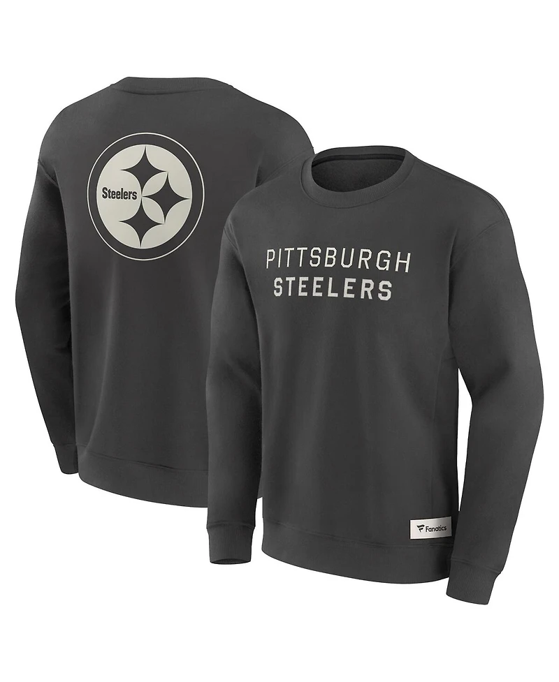 Fanatics Men's Charcoal Pittsburgh Steelers Elements Future Ground Lettering Pullover Sweatshirt