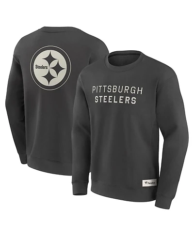 Fanatics Men's Charcoal Pittsburgh Steelers Elements Future Ground Lettering Pullover Sweatshirt