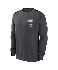 Nike Men's Anthracite Dallas Cowboys Primetime Club Fleece Pullover Sweatshirt