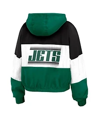 Wear by Erin Andrews Women's Green/Black New York Jets Plus Color Block Full-Zip Windbreaker Jacket