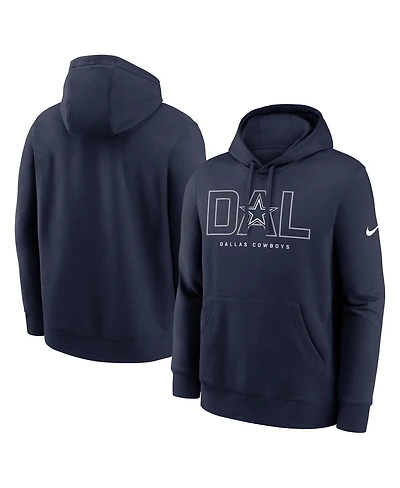 Nike Men's Navy Dallas Cowboys Busted Play Club Fleece Pullover Hoodie