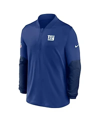 Nike Men's Royal New York Giants Sideline Dri-fit Half-Zip Pullover Hoodie