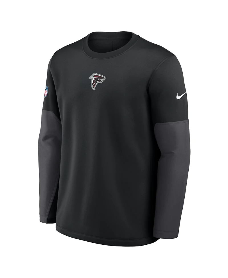 Nike Men's Black Atlanta Falcons Sideline Coach Therma-fit Long Sleeve T-Shirt