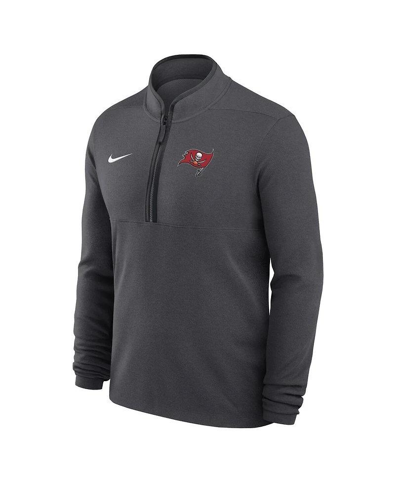 Nike Men's Anthracite Tampa Bay Buccaneers Lightweight Victory Dri-fit Half-Zip Pullover Hoodie