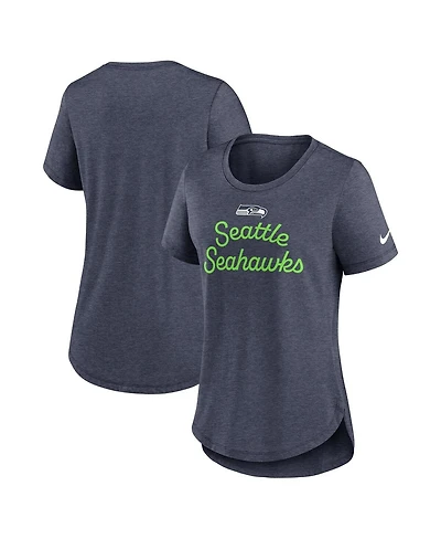 Nike Women's College Navy Seattle Seahawks Script Tri-Blend T-Shirt