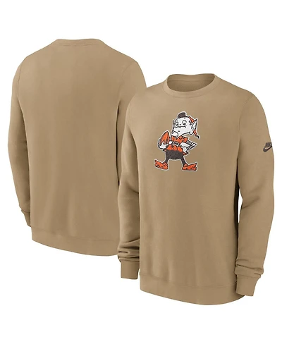 Nike Men's Brown Cleveland Browns Swing Pass Rewind Club Pullover Sweatshirt