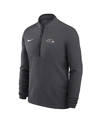 Nike Men's Anthracite Baltimore Ravens Lightweight Victory Dri-fit Half-Zip Pullover Hoodie
