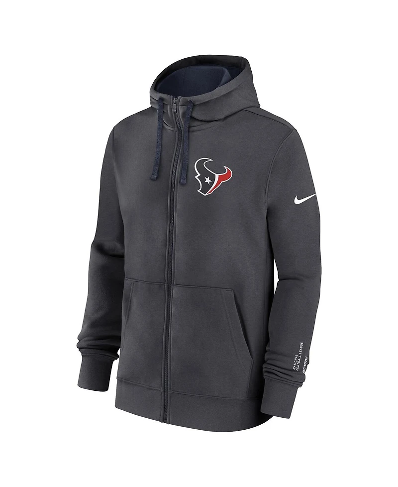 Nike Men's Anthracite Houston Texans Primetime Club Full-Zip Hoodie