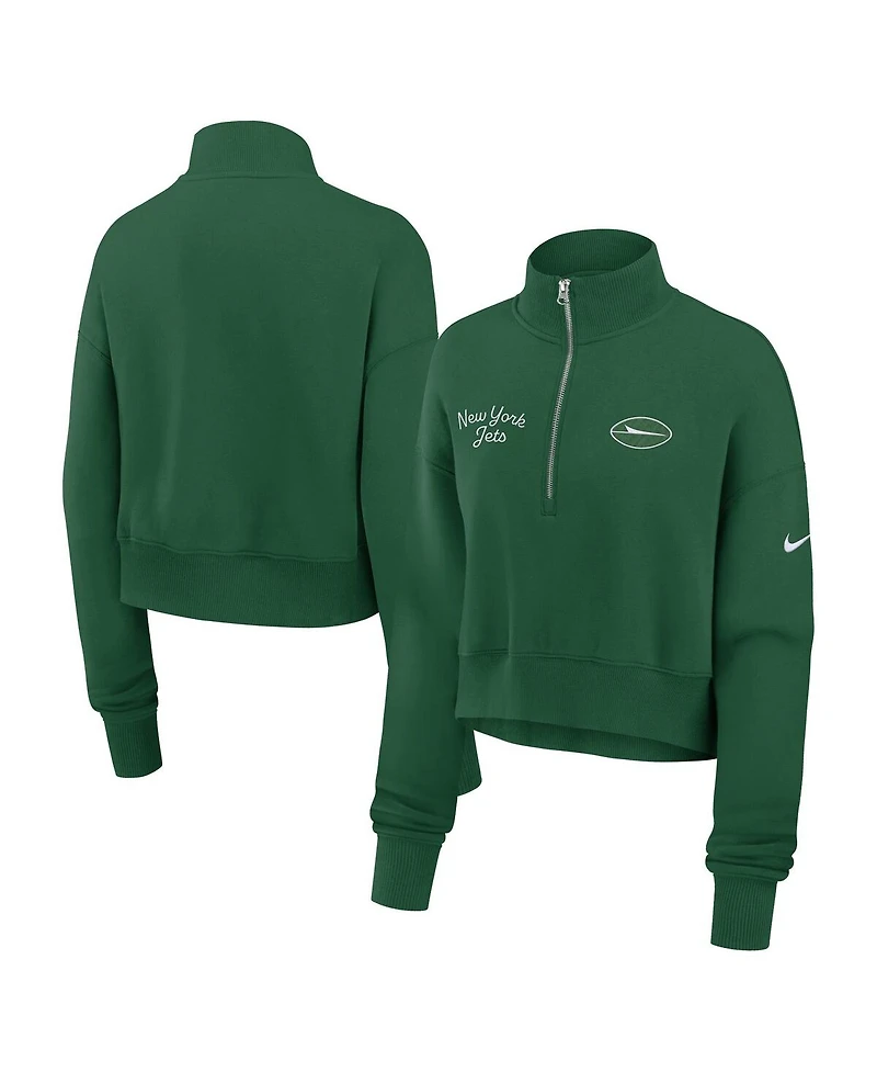 Nike Women's Green New York Jets Primetime Phoenix Half-Zip Sweatshirt