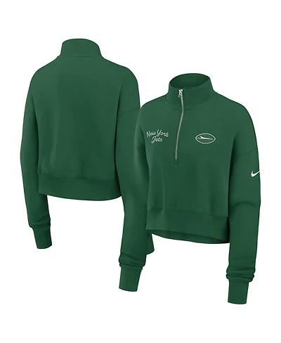 Nike Women's Green New York Jets Primetime Phoenix Half-Zip Sweatshirt