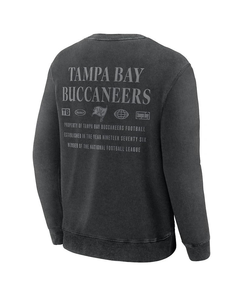Fanatics Men's Black Tampa Bay Buccaneers Deep Route Pullover Sweatshirt