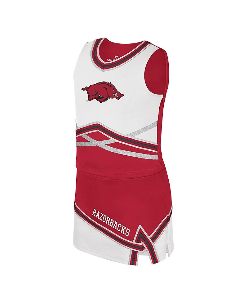 Colosseum Big Girls 2-Piece Cardinal Arkansas Razorbacks Lollipop Park Cheer Set