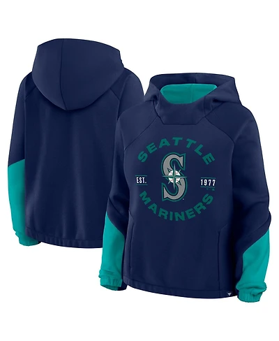 Fanatics Women's Navy Seattle Mariners Oversized Time to Win Pullover Hoodie