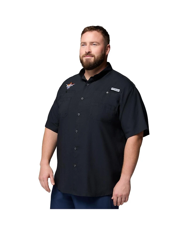 Columbia Men's Black Texas Longhorns Big Tall Tamiami Omni-Shade Button-Down Shirt