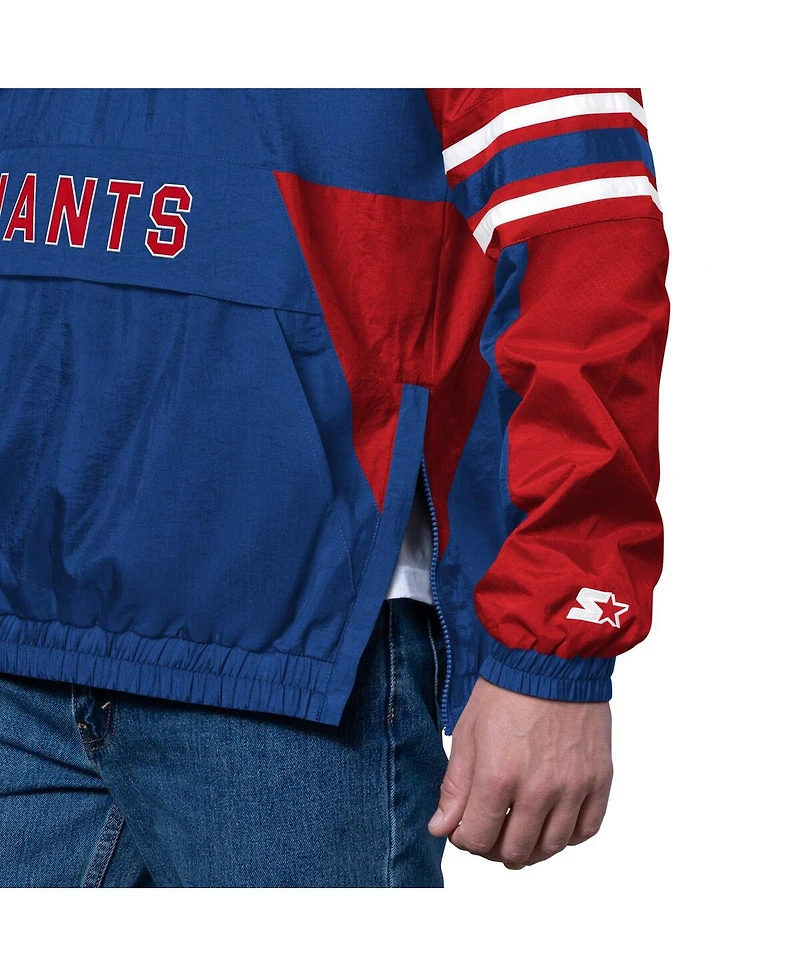 Starter Men's Royal New York Giants Prospect Half-Zip Pullover